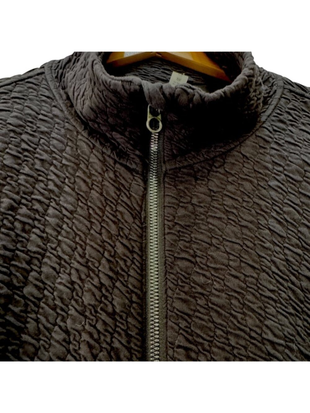 Lululemon Rippled Full-Zip Black Jacket Women's 12 Funnel Neck Oversized Relaxed - Picture 5 of 9